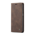 CASEME puzdro pre Samsung Galaxy A12 / M12 / A12 2021, Leather Wallet Case, káva