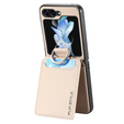 Puzdro pre Samsung Galaxy Z Flip7 FE / Z Flip6, Card Slot Ring Case, béžové
