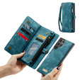 CASEME puzdro pre Samsung Galaxy S25 Ultra, Retro Leather Wallet, s remienkom, zelený