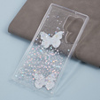 Puzdro pre Samsung Galaxy S24 Ultra, Glitter Butterfly, biele