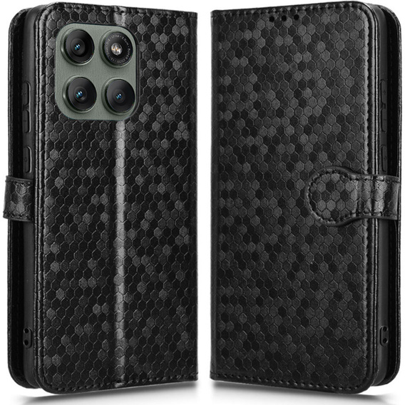 Flipové puzdro pre Motorola Edge 60 Pro, Wallet Rhombus, čierne