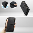 CASEME puzdro pre Samsung Galaxy A56 5G, Leather Wallet Cash and Card Slots, s remienkom, čierne