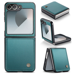 Puzdro pre Samsung Galaxy Z Flip7 FE / Z Flip6, CASEME Litchi Leather, zelený