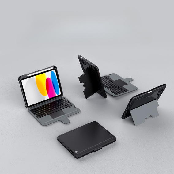 Puzdro + klávesnica iPad 10.9 2022, NILLKIN Bumper Pen Slot, čierne