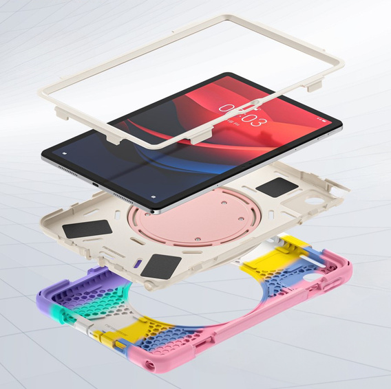Detské puzdro pre Lenovo Tab M11, pancierované s popruhom, viacfarebné