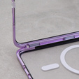 Magnetické puzdro Dual Glass MagSafe pre Samsung Galaxy S23+ Plus, fialové