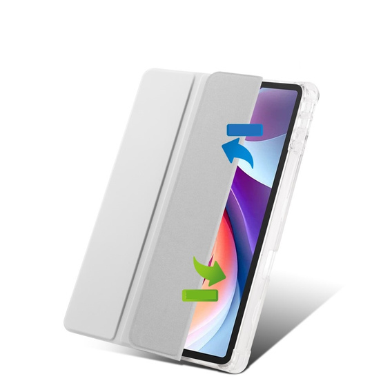 Puzdro pre Lenovo Tab M11, Smartcase Hybrid, so slotom na stylus, sivé
