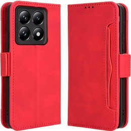 Klapkové puzdro pre Xiaomi 14T Pro, Card Slot, červené