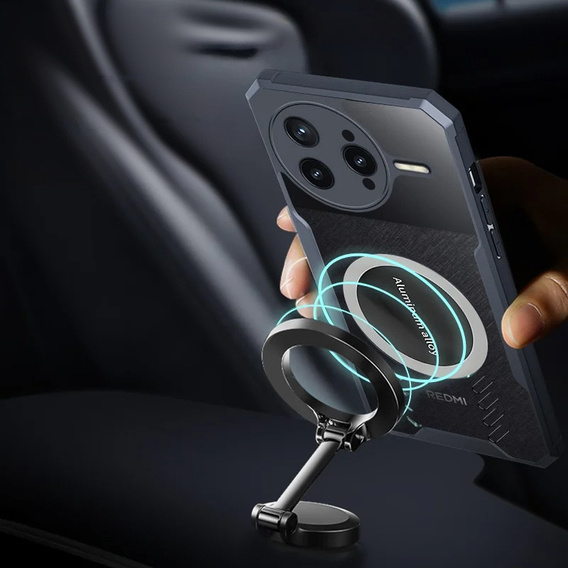 Puzdro pre Xiaomi Poco F7 Ultra, s magnetickým štítkom, transparentné / čierne