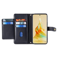 Klapkové puzdro pre Oppo Reno8 T 4G, Wallet Zipper Pocket, čierne