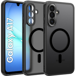 Matné puzdro pre Samsung Galaxy A17 5G, pre MagSafe, priesvitné čierne
