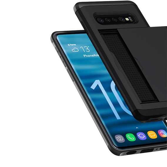 Obal na mobil pre Samsung Galaxy S10+ Plus, Sliding Card Holder, čierne