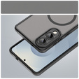 Puzdro pre Samsung Galaxy S25 Edge, Kickstand Matt Case, pre MagSafe, čierne + sklo na displej