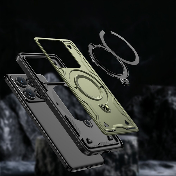 Puzdro pre Xiaomi 14T, Military MagSafe, zelený