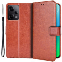 Klapkové puzdro pre Xiaomi Redmi Note 12 Pro+ 5G, Crazy Horse Wallet, hnedé