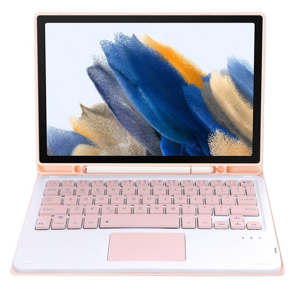 Puzdro + klávesnica Samsung Galaxy Tab A8 10.5 X200 / X205, Touchpad, ružové rose gold