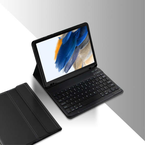 Puzdro + klávesnica Samsung Galaxy Tab A8 10.5, Leather Pen Slot, čierne