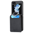 Puzdro pre Samsung Galaxy Z Flip7 FE / Z Flip6, Card Slot Ring Case, čierne