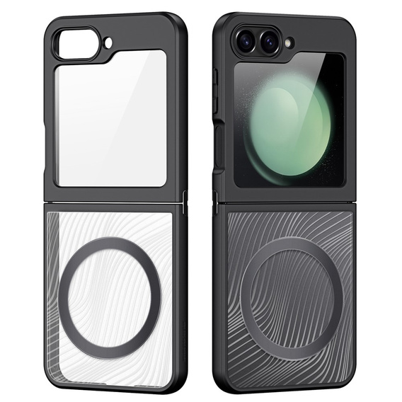 Puzdro DuxDucis pre Samsung Galaxy Z Flip7 FE / Z Flip6, Aimo Case, pre MagSafe, transparentné / čierne