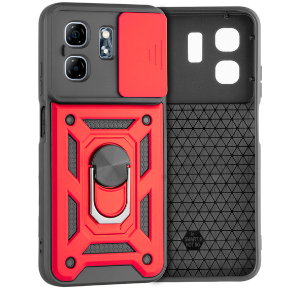 Obal na mobil pre Infinix Hot 50i 4G, CamShield Slide, červené
