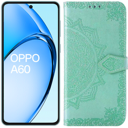 Klapkové puzdro pre Oppo A60, Mandala, zelený