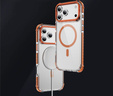 Obrnené puzdro MagSafe číre s oranžovými stranami pre iPhone 17 Pro Max