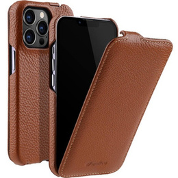 MELKCO flipové puzdro pre iPhone 13 Pro Max, kožené, flipové, hnedé