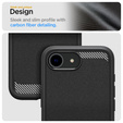 Puzdro Spigen pre iPhone 16E, Rugged Armor MagSafe, čierne + tvrdené sklo 9H