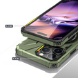 Puzdro pre iPhone 16 Pro Max, pancierované so stojanom a rukoväťou, zelený