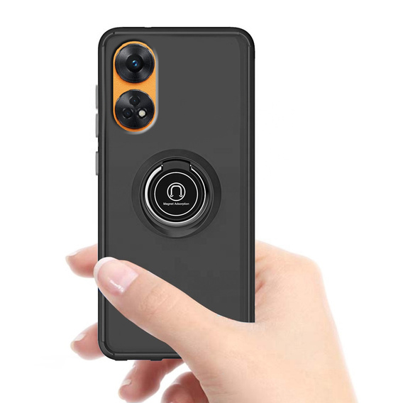 Puzdro pre Oppo Reno8 T, Frosted Ring, čierne