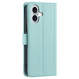 Puzdro s chlopňou pre iPhone 16 Plus, Rhombus Crossbody Leather, zelený