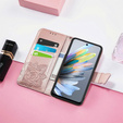 Klapkové puzdro pre Motorola Moto G15 / Motorola Moto G15 Power, Butterfly, ružové rose gold