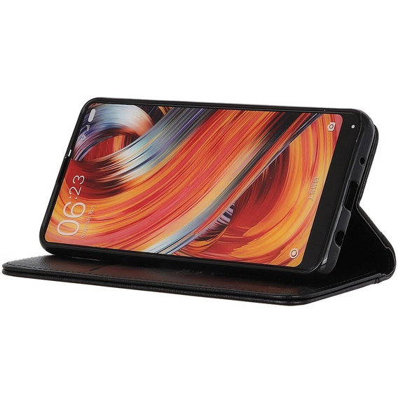 Obal na mobil pre Samsung Galaxy S24+ Plus, Wallet Litchi Leather, čierne