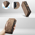 CASEME puzdro pre Samsung Galaxy A56 5G, Retro Leather Wallet, s remienkom, hnedé