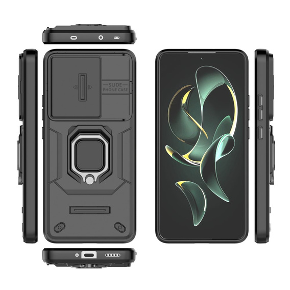 Puzdro pre Xiaomi 13T / 13T Pro, KickStand Camera Lens, čierne