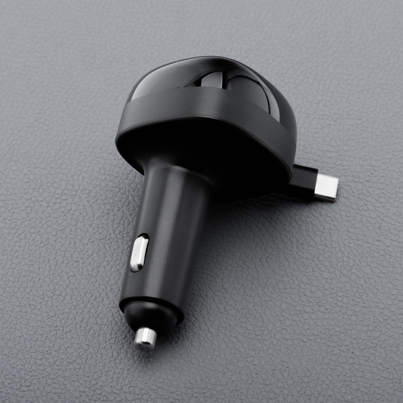 Forcell F-Energy Alu nabíjačka do auta s vysúvacím káblom USB-C, 75 W