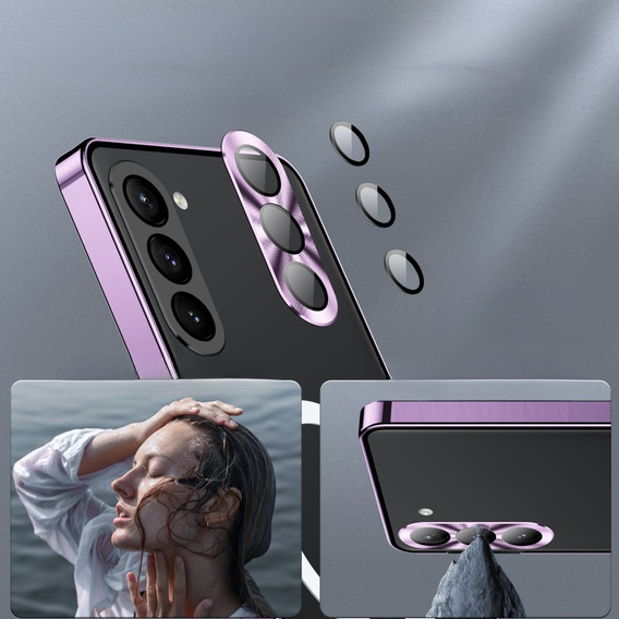 Ochranné puzdro na fotoaparát pre Samsung Galaxy S23 Plus, CamShield MagSafe, transparentné / fialové