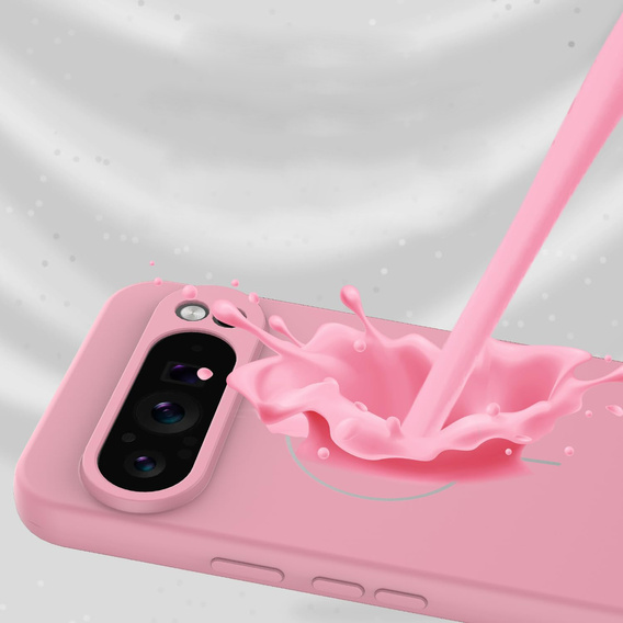 Silikónové puzdro pre Google Pixel 10 / 10 Pro, pre MagSafe, ružové