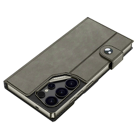 Peňaženka GKK Card Slot s klopou pre Samsung Galaxy S26 Ultra, sivá