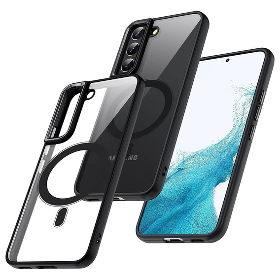 Obal na mobil pre Samsung Galaxy S22 5G, ERBORD Hybrid MagSafe Case, čierne