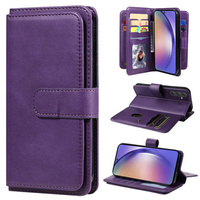 Flipové puzdro pre Samsung Galaxy A55 5G, 10 Card Slots Wallet, fialové