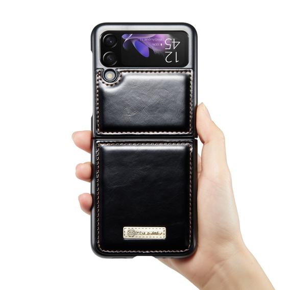 CASEME flipové puzdro pre Samsung Galaxy Z Flip 3, Waxy Textured, čierne
