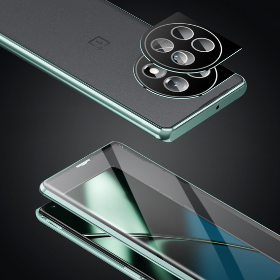 Puzdro pre OnePlus 11 5G, Magnetic Dual Glass, zelený