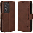 Klapkové puzdro pre Oppo Reno 12 Pro, Card Slot, hnedé