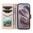 Puzdro s chlopňou pre Motorola Edge 50 Neo / Motorola ThinkPhone 25, Rhombus Crossbody Leather, béžové