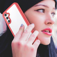 Obal na mobil pre Samsung Galaxy A14 4G/5G, Fusion Hybrid, transparentné / červené