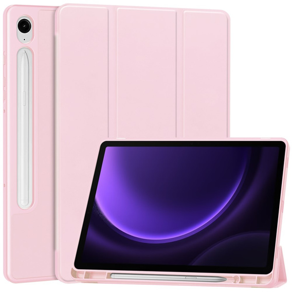 Puzdro pre Samsung Galaxy Tab S10 Lite / S10 FE / S9 FE, Smartcase s priestorom pre stylus, ružové