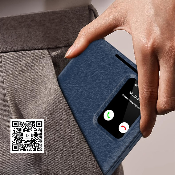 Flipové puzdro pre Samsung Galaxy S24 FE, Smart View Wallet, tmavomodré