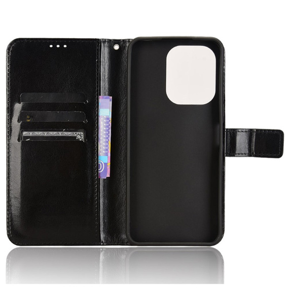 Klapkové puzdro pre Xiaomi Redmi 13, Crazy Horse Wallet, čierne