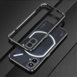 Puzdro pre Nothing Phone 2a, Armor Bumper, s krytom objektívu, čierna / strieborná